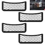 Carreneu 4PCS 20cm*8cm Aufbewahrungsnetz Auto Netz für Auto, Wohnmobil, Pick-up - Schwarz, ABS-Material, Kleber-Befestigung