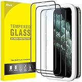 JETech Full Screen Schutzfolie für iPhone 11 Pro/iPhone X/iPhone XS 5,8 Zoll, Schwarzer Rand Panzer Schutz Glas Folie Displayschutz mit Einfaches Installationswerkzeug, HD Klar, 3 Stück