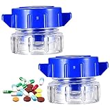 2 Stück Tablettenmörser Klein, Mörser Tablettenmühle, Tabletten Zerkleinern, Tablettenzerkleinerer, Tabletten Mörser, Medikamentenmörser, Tablettencrusher zum Zerkleinern von Tabletten(Blau)