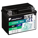 Batterie24.de HeyVolt GEL Motorradbatterie 12V 4Ah Rollerbatterie YTX4L-BS CTX4L-BS 50314 YT4L-BS