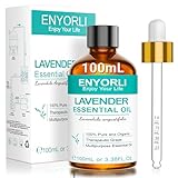 ENYORLI Ätherisches Lavendelöl 100mL Reines Unverdünntes Lavendelöl Ätherische Öle für Aromatherapie, Diffusoren, Massagen, Hautpflege, Entspannung, Bäder, Unterstützung des Wohlbefindens & DIY