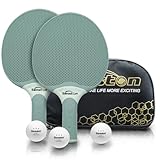 Senston Tischtennisschläger Set, professionelle Tischtennisschläger mit 3 Bällen, Ping Pong Paddel Set aus Gummi