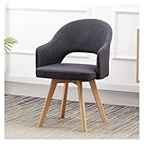Mid Century Moderner Drehstuhl, bequemer Stoffsessel mit Holzbeinen, für Zuhause, Büro, Arbeitszimmer, Konferenzraum, stilvoller Schreibtischstuhl für kleine Räume