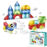 Magnetische Bausteine 32 Teile, Magnetspielzeug Magneten Kinder Magnetbausteine Magnet Spielzeug Magnetspiele für Geschenk ab 3 4 5 6 7 8 Jahre Junge Mädchen Bauklötze Kinderspielzeug (62 PCS)