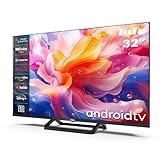 TuTu Smart TV 32 Zoll(80cm) Fernseher Android TV HD Dolby Audio Triple Tuner(DVB-T2/S2/C) Google Play Store Google Assistant WiFi Bluetooth Randlos Mittelbasis(2024)