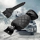 FairyPeach Eiskratzer Auto mit Handschuh, Schnee Eiskratzerhandschuh, Schneekratzer Auto, Scheibenkratzer Winter, Schneeschaufel, Auto Scheiben Eiskratzer, Wasserdichtem Warmen Handschuh, Icescraper