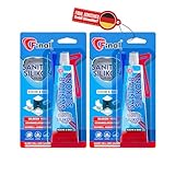 Final Sanitär Silikon - 2x50ml | 100% Silikon - Profiqualität, schimmelresistentes, antibakterielles und wasserfestes Sanitärsilikon für Küche & Bad - transparent