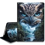 Bxgolkgd Tablet-Schutzhülle für Microsoft Surface Go 4/3/2/1 10,5 Zoll, stoßfeste Standhülle mit Wärmeableitung, automatische Wake-/Sleep-Funktion, Eulenwald