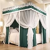 Moskitonetz, Baldachin-Vorhang für Doppel-, Doppel-, Queen-Size- und Kingsize-Betten – 4 Eckpfosten, perfekt für Schlafzimmer und Kinderzimmer, Insektenschutz und traumhafte Dekoration