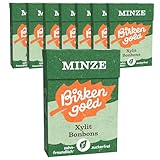 Birkengold Xylit Bonbons Minze zuckerfrei | 8x30 g | zahnpflegend | zuckerfrei | vegan | mit 100% europäischem Xylit | natürliche Zutaten