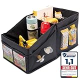 HerzensKind Auto Organizer - die praktische Faltbox für den Rücksitz oder Kofferraum. Rücksitz Organizer zum Verstauen von Windeln Spielzeug etc. neben dem Kindersitz
