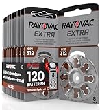 120 Hörgerätebatterien Rayovac Extra 312 mit Sound Fusion Technologie 15x8 Stück