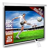 Motorleinwand SlenderLine 200 x 153cm (BxH) - 4:3 Format - 2D/3D - FULL-HD - 4K Ultra HD - Beamer Leinwand inkl. Funkfernbedienung