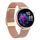 Marsyu Smartwatch Damen, Bluetooth-Anrufuhr, Schrittzähler