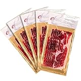 Packung mit 5 Beuteln Iberischer Cebo-Schinken 50% iberischer Rasse - in Scheiben geschnittenes Vakuum für maximale Frische - Traditioneller und Gourmet-Geschmack - Iberisch