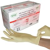 SFM ® OP Latex STERIL : 6.0, 6.5, 7.0, 7.5, 8.0, 8.5, 9.0 puderfrei texturiert chirurgische OP-Handschuhe Einmalhandschuhe Einweghandschuhe weiß 7.5 (50 Paare)