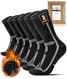 YESWEL 3 Paar Leichte Wandersocken Herren Damen 43-46, Abriebfeste Thermosocken mit Polsterung, Outdoor Sportsocken für Trekking Radfahren Laufen(Schwarz)