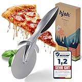kjøk Premium Pizzaschneider gross Ø Edelstahl Schneiderad Roller 68 mm - Griff aus Zinklegierung - Profi Pizzaroller in Gastronomie Qualität - Pizza Schneideroller Pizzaradschneider Muttertaggeschenk