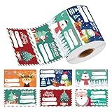 Weihnachtsetiketten - 500 Stück Cartoon-Weihnachtsstrumpf-Füller - Geschenkpapier-Etikett Namensetiketten - Für Kinder Erwachsene Teenager Freunde Familie Kollegen Geburtstag