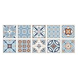 Sonnenblume Wandaufkleber DIY Wohnzimmer 1Set 10PC 3D Fliesenaufkleber Vintage Muster Selbstklebend Wandaufkleber Badezimmer Tapete