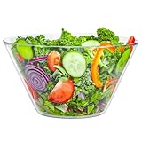 KONZEPT Salatschüssel aus Glas 25cm, Schüssel 3180ml, Glasschüssel für Salate