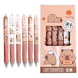 Nuyhgtr Capybara Schulstifte, Kinder-Partygeschenke, Schreibwaren-Stifte, Klassenbelohnungsstifte, Gel-Roller, niedliche Capybara-Stifte, Tierthemen-Stifte für Schule, Klassenbelohnungen