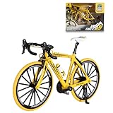 Cudeyrey Finger Fahrrad Modell, 1：8 Mountainbike Modell Spielzeug, Mini Fahrrad Modell Spielzeug, Miniatur Finger Bike für Kinderspielzeug, Micro Landschaft Dekoration und Geschenke (Gelb)