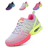 Hitmars Laufschuhe Damen Turnschuhe Luftpolster Sneaker Atmungsaktiv Sportschuhe Leicht Joggingschuhe rutschfest Straßenlaufschuhe Walkingschuhe Fitness Running Outdoor Grau EU 40