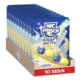 WC Frisch Kraft Aktiv Duftspüler Lemon (10er Pack), WC Reiniger sorgt für Reinigung bei jeder Spülung, Duftsteine für langanhaltend frischen WC Duft