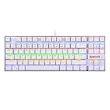 Redragon Kumara Mechanische Gaming-Tastatur mit 87 Tasten, RGB-Hintergrundbeleuchtung, kabelgebunden, Weiß