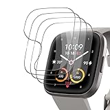 [4 Stück] für Schutzfolie Fitbit Versa 2 Weich TPU Glasschutzfolie, Frei von Kratzern Zero Bubble Displayschutz Fitbit Versa 2 Folie, HD-Klar Ultrabeständig Displayfolie Fitbit Versa 2 Panzerfolie