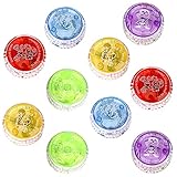 LUFEIS 10PCS LED Licht Yo-Yo, LED Licht Anfänger Schnur Trick Ball, LED Licht Jo-Jo für Kinder Kunststoff, Responsive JoJo für Teens und Anfänger, Anfänger Party Gunst (Zufällige Farben)