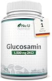 Glucosamin 1500mg 2KCI Hochdosiert - 365 Tabletten - 12 Monate Vorrat - Versorgung für ein Jahr - Nu U Nutrition
