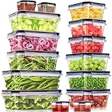 Kottwca Frischhaltedosen mit Deckel Set, 30-teilige Tupperdosen Set (15 Behälter+15 Deckel), Küche Meal Prep Boxen 100% Auslaufsicher, BPA-Frei Frischhaltedose für Mikrowellen und Kühlschrank