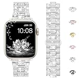Damen Funkelnd Diamant Armband kompatibel Kompatibel mit Apple Watch 38/40/41/42/44/45/46/49mm, Original Design Glänzend Luxus-Diamantarmband für iWatch Serie 10 9 8 7 6 5 4 3 2 1 Ultra SE