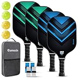 Pickleball-Paddel-Set, USAPA-zugelassenes Kohlefaser-Pickleball-Set mit Pickle-Ball-Schlägern, 4er-Pack, 4 Bälle und 1 Pickleball-Tasche, leichtes Graphit-Pickle-Ball-Paddel-Set für Männer und Frauen,