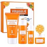 Geschenkset Frauen, 4pcs Skincare Set für Haut Reinigung und Tägliche Pflege-Produkten, Skincare Travel Set, Gesichtspflege Set Damen Vitamin C Skin Care Set für Teenager-Mädchen und Frauen