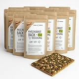 LOWER-CARB-KNÄCKEBROT Backmischung – Bio, vegan, glutenfrei, Eiweiss-Brot-Alternative, Lebensmittel ohne Getreide, lactosefrei, keto, Organic Workou (10 er, kernig)