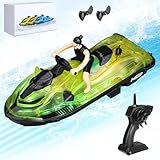 Ferngesteuertes Boot,RC Boot mit LED-Licht für Kinder und Erwachsene, 2,4GHz Speedboat RC Rennboote mit 3 Akkus, Selbstregulierung RC-Motorboot Poolspielzeug für Pools und Seen