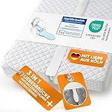 Blumtal Set Liebesbrücke für Matratzen + Matratzenkeil bis 240 cm Gesamtbreite - wasserdichter Matratzenverbinder mit Spanngurten 90 cm Länge + Ritzenfüller T-Keil - Matratzenbrücke waschbar 60 °C