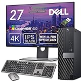 Fester PC i7 8700 bis zu 4,6 GHz | Monitor 27 Zoll 4K | 32 GB RAM | DVD -RW | 1TB SSD NVMe M.2 | Desktop-PC Büro | Windows 11 Pro + Office 2021 | kabellose Maus und Tastatur