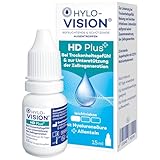 Hylo-Vision HD Plus Augentropfen – Befeuchtung & Schutz bei trockenen und gereizten Augen, unterstützen die Zellregeneration, leichtviskos, geeignet bei Kontaktlinsen, 15 ml