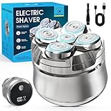 Glatzen Rasierer Herren elektrisch, Luctry Kopfrasierer für Männer mit Glatze, 5D Magnetischer Elektrorasierer, IPX7 Wasserdicht Glatzen Rasierer Herren, Nass- und Trocken-kopfrasierer Glatze