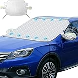 Frontscheibenabdeckung, Scheibenabdeckung Auto Winter, Eingebaute 9 Magnete, Windschutzscheibenabdeckung für Gegen Schnee, EIS, Frost, Staub, UV-Schutz, Autoabdeckung Winter für Auto/SUV, 152 x 125cm