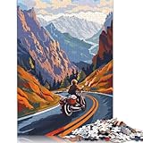 Motorrad-Motiv-Puzzle für Erwachsene, 1000-teiliges Holzpuzzle für Erwachsene ab 18 Jahren, anspruchsvolles Spiel, 1000 Teile (75 x 50 cm)
