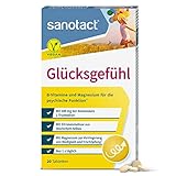 sanotact Glücksgefühl (20 Tabletten) • Natürlicher Stimmungsaufheller hochdosiert • Vitamin Tabletten mit Zitronenmelisse, Vitamin B Komplex, L-Tryptophan & Magnesium • B-Vitamine