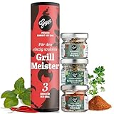 Gepp's Feinkost Grillgewürze Geschenkset 'Grillmeister' I Gourmet BBQ Gewürze mit Texas BBQ Rub, Magic Dust- & Kräuterbuttergewürz als Geschenk für Männer I Probierset ohne künstliche Zusätze