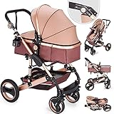 Kinderwagen „California“, 3 in 1 Kombikinderwagen inkl. Sportwagen, zertifiziert nach der Sicherheitsnorm EN1888, Babywanne und Zubehör, Beige