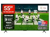 TCL 55 Zoll 55Q6C QLED Mini LED Fernseher, 4K HDR Premium, Dolby Vision IQ & Atmos, Onkyo 2.1, Smart Google TV, 144Hz Motion Clarity Pro, AMD FreeSync Premium Pro, HDMI 2.1, AirPlay 2