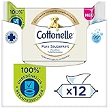 Cottonelle Feuchtes Toilettenpapier Pure Sauberkeit, ultra-sensitive, 99% Wasser, 12 x 38 Tücher, parfümfrei & hypoallergen